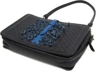 Bottega Veneta Pre-owned Cross Body Bags, female, Blue, Size: ONE SIZE Pre-owned Leather Shoulder Bag