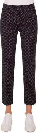 Akris Franca Mini Dot Stretch Cotton Pants in Black/cream at Nordstrom, Size 10