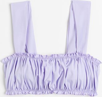 H&M Wattiertes Bandeau-Bikinitop - Purple