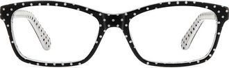 Kate Spade New York catrina 51mm rectangular optical glasses in Black Pattern White at Nordstrom