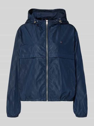 Tommy Hilfiger Regular Fit Windbreaker mit Kapuze in Marine, Gr&ouml;&szlig;e XXL