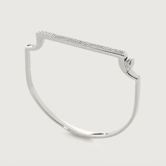 Monica Vinader Sterling Silver Signature Thin Diamond Bangle Diamond