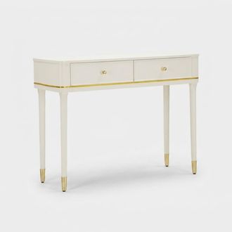 Les Tendances Consola Con 2 Cajones De Madera Y Metal Camille - Blanco