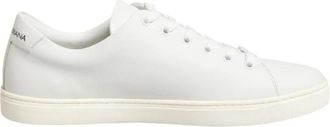 Dolce & Gabbana Witte Leren Heart Patch Sneakers - Dames - Sneakers - Wit - 41 EU - Schoenen