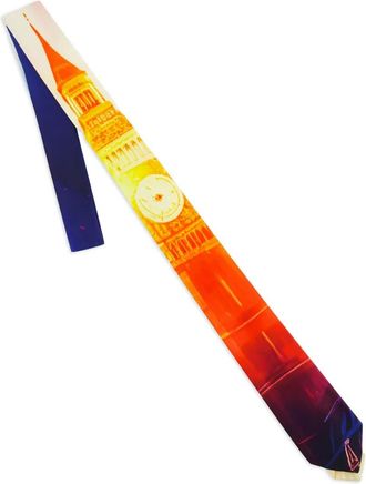 Jordan Luca clock-print tie - Blue