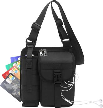 Generic Sling Bag Men, Business Travel Chest Pack, Small Waterproof Phone Bottle Organizer for Men Commute Work Sports Hiking School Travel Hiking Gym