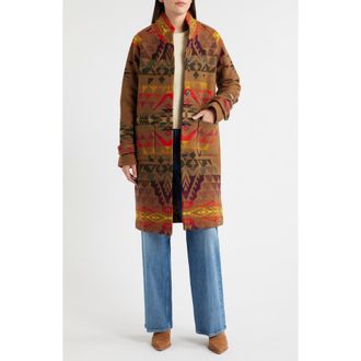 Pendleton Autumn Birch Archive Virgin Wool Blend Blanket Coat in Autumn Birch Brown at Nordstrom, Size X-Large