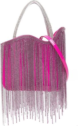 Le Silla mini Ivy crystal fringe bag - women - Polyester/Patent Calf Leather - S - Pink