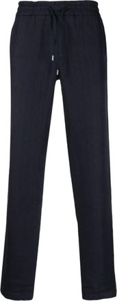 Sease elasticated waist trousers - men - Linen/Flax/Cotton - L - Blue