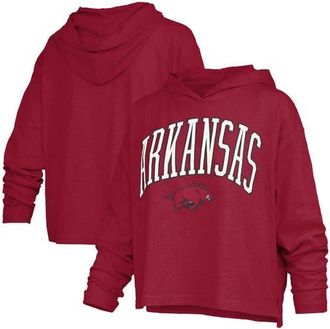 Pressbox Womens Pressbox Cardinal Arkansas Razorbacks Nelson Arch Over Logo Long Sleeve Hooded Slub T-Shirt at Nordstrom, Size Xx-Large