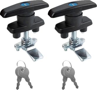 OEM Cerradura Para Muebles De 2 Piezas, Cerradura Negra Con Manija En T Para Puertas De Armarios, Cerradura Para Alacenas, Incluye 4 Llaves, Apta Para Mue