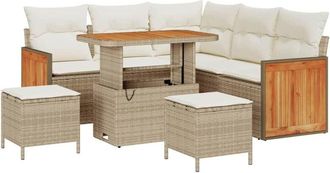 vidaXL Vidaxl - Garden Sofa Set 8 pcs Beige and cream 90 x 55 x 71 cm