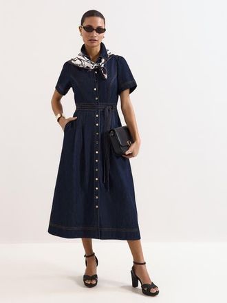 Phase Eight Aven Denim Dress in Blue at Nordstrom, Size 10