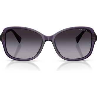 Ralph Lauren 57mm Square Sunglasses in Dark Violet /Gradient Grey at Nordstrom