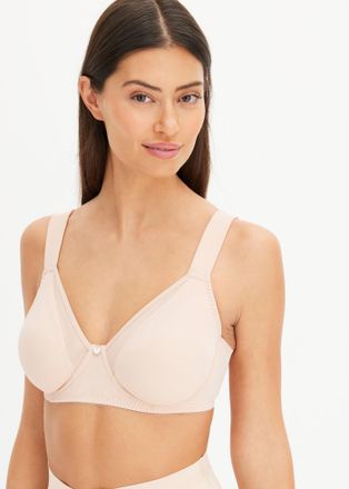 Bonprix Minimizer-BH BONPRIX, Damen, Gr. 100, Cup F, mattbeige, Obermaterial: 80% Polyamid, 20% Elasthan. Futter: 80% Polyamid, 20% Elasthan. Netzfutter: 92% 