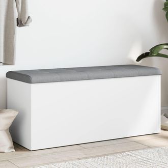 vidaXL Vidaxl - Banco Con Almacenaje Madera De Ingenier&iacute;a Blanco 102x42x45 Cm