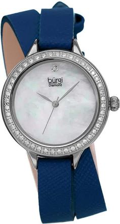 B&uuml;rgi Diamond White Mother of Pearl Dial Ladies Watch BUR224BU