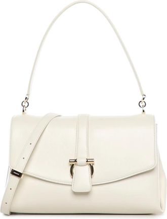 Ferragamo Logo-buckle Schoudertas - Dames - Schoudertassen - Beige - ONE Size - Leer - Tassen