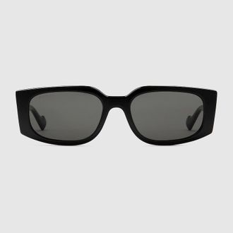 Gucci Rectangular-frame Sunglases, Black