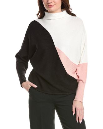 T Tahari Dolman Sleeve Funnel Neck Sweater