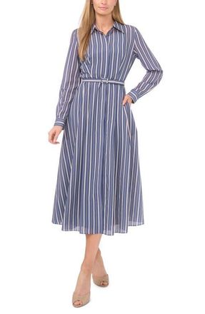 Ted Baker Stripe Long Sleeve Shirtdress in Swift Seas at Nordstrom, Size 14