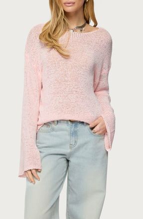 Edikted Drop Shoulder Lightweight Sweater in Pink at Nordstrom, Size X-Small
