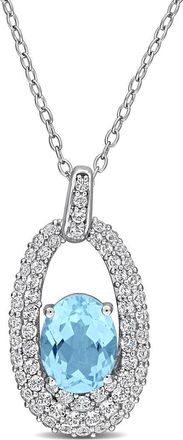 Delmar Sky Blue Topaz & White Topaz Pendant Necklace at Nordstrom Rack