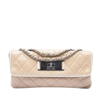 Chanel Pre-owned Vintage Flap Shoulder Bag - Dames - Pre-owned - Beige - Maat: ONE Size Leer