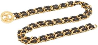 Chanel Pre-owned Belts, female, Multicolor, Size: ONE SIZE Pre-owned Leather Woven Double Chain Link Belt