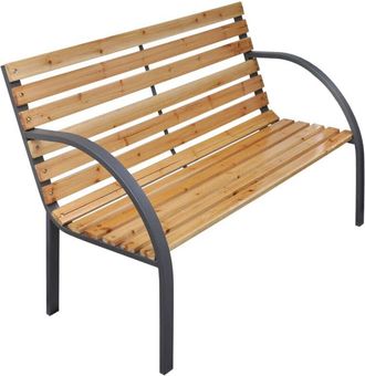 vidaXL Garden Bench 112 cm Solid Wood Fir vidaXL