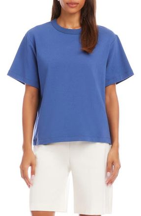 Karen Kane French Terry T-Shirt in Blue at Nordstrom, Size X-Small