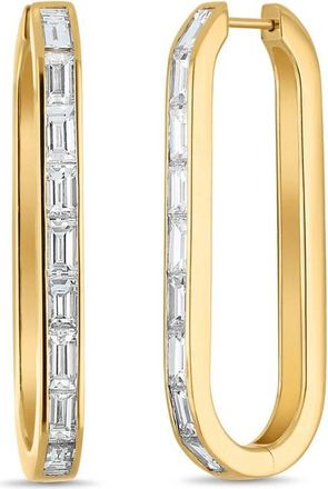 Bony Levy Gatsby Luxe Diamond Elongated Hoop Earrings in 18K Yellow Gold at Nordstrom