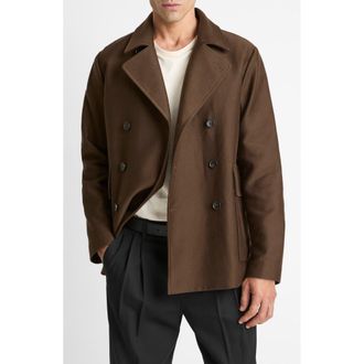 Vince Peached Cotton Peacoat in Dark Highland at Nordstrom Rack, Size Xx-Large