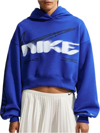 Nike (WMNS) Nike Studio Fleece Medium Weight Cropped Oversized Hoodie Old Royal Sail IV4952-417