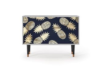 StoryZ Aparador azul y amarillo 2 cajones y 2 puertas L 115 cm