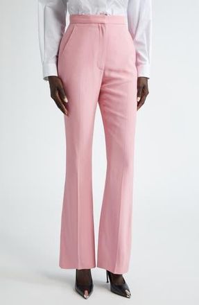 Alexander McQueen High Waist Leaf Crepe Narrow Bootcut Trousers in Cherry Blossom Pink at Nordstrom Rack, Size 4 Us / 40 It