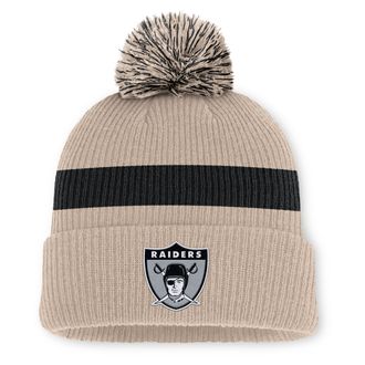 Nike Las Vegas Raiders Rewind Peak Nike Mens NFL Cuffed Pom Beanie in Brown | NF160J2R8DV-M17