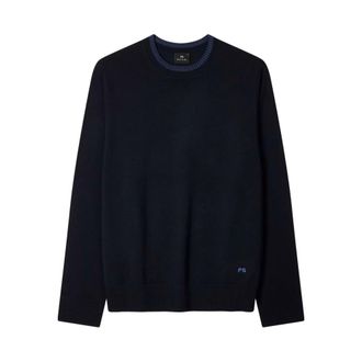 Paul Smith Trui met ronde hals - Heren - Truien - Blauw - Maat: 2XL Wol