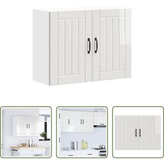 vidaXL vidaXL Armadio a parete - Pensile da Cucina Lucca Bianco Lucido in Legno Multistrato