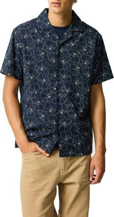 Rodd & Gunn Crater Valley Floral Camp Shirt in Ink at Nordstrom, Size Xxx-Large