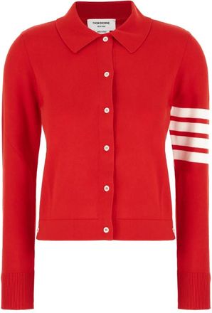 Thom Browne Stijlvolle Overhemden voor Mannen en Vrouwen - Dames - Vesten - Rood - XS - Katoen - Truien & Vesten