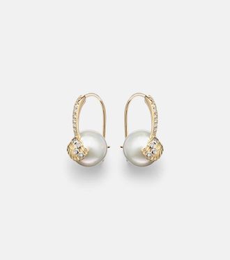 Sydney Evan Pendientes de oro de 14 ct (585/1000) con perlas y diamantes