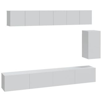 vidaXL Set De Muebles Para Tv 6 Piezas Madera Contrachapada Blanco Vidaxl