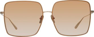 Linda Farrow HINA LFL1458 C2 Womens Sunglasses Brown Size 66