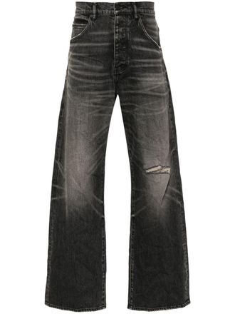 Purple P018 mid-rise wide-leg jeans - Black