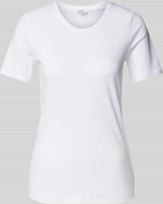 s.Oliver Red Label Slim Fit T-Shirt aus reiner Baumwolle in Interlockjersey-Qualit&auml;t in Weiss, Gr&ouml;&szlig;e 48