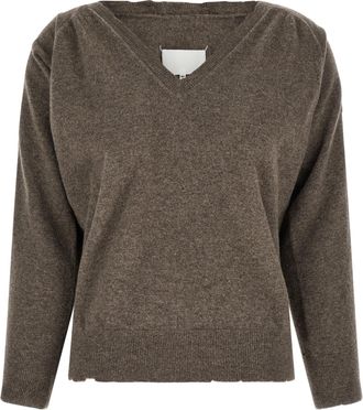 Maison Margiela Brown Virgin Wool Womens Cardigan