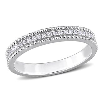 Amour 1/10 CT TW Diamond Eternity Ring In Sterling Silver