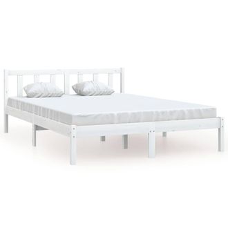 Berkfield Home Bed Frame White Solid Pinewood 140x200 cm