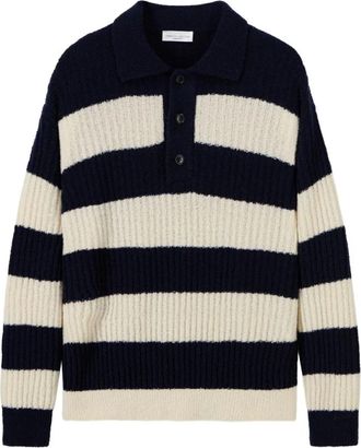 Roberto Collina Polo Rigata - Heren - Polos - Blauw - XL - Tops